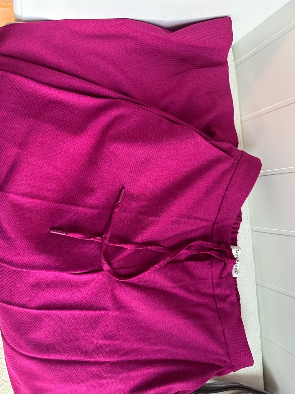 Liverpool Hot Pink Elastic Waist wide leg crop